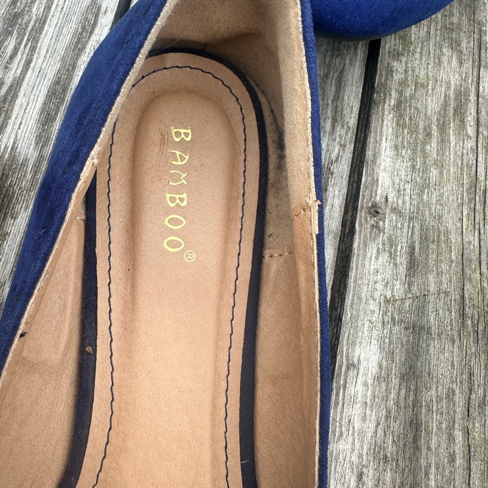 Bamboo Royal Blue Faux Suede Tassel Loafers - Size 10 - Picture 4 of 6